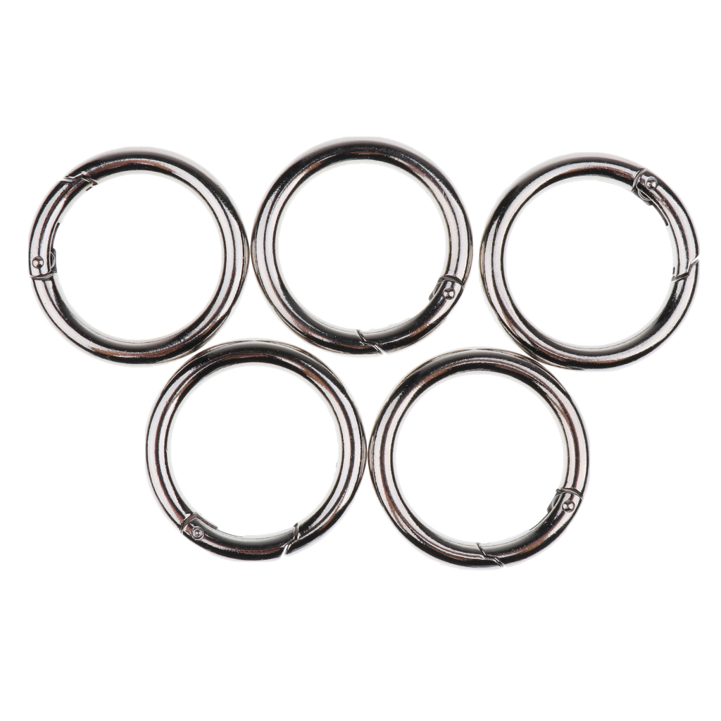 5x Stainless Camp Sports Caribiner Clasp D-Ring Clip Snap Hook Keychain Backpack
