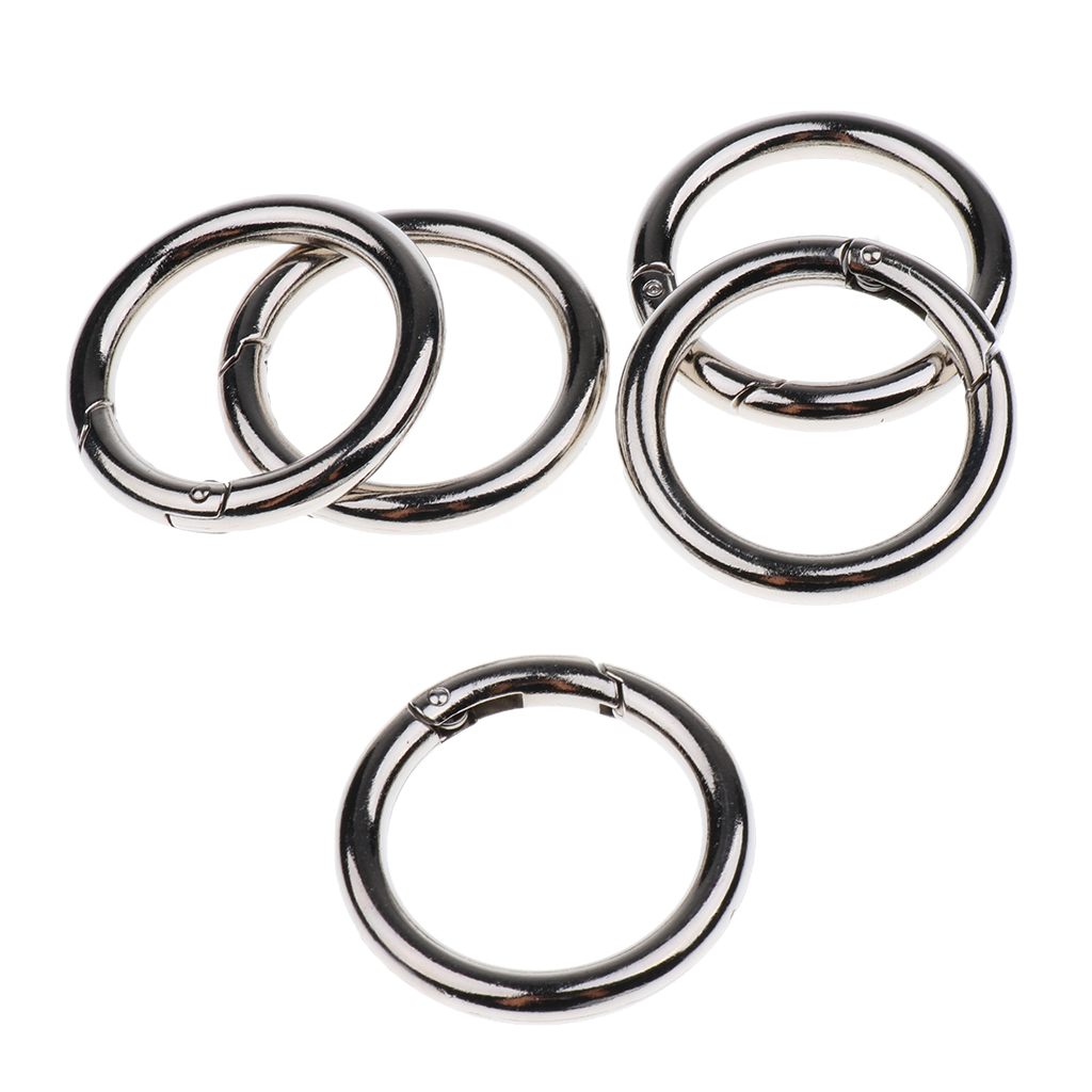 5x Stainless Camp Sports Caribiner Clasp D-Ring Clip Snap Hook Keychain Backpack