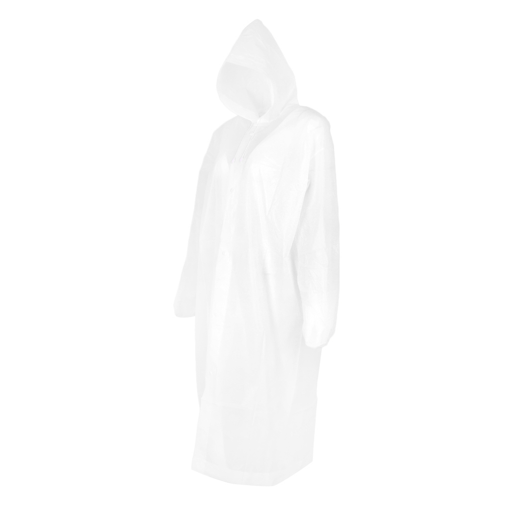 Adults Teens Emergency Raincoat Waterproof Poncho Rain Cape white