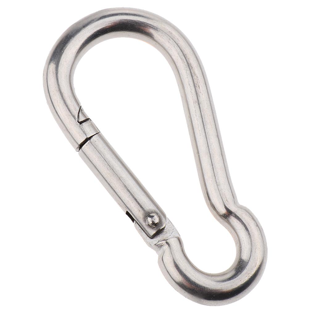Heavy Duty 304 Stainless Steel Spring Snap Hook Carabiner Keychain Clip M10
