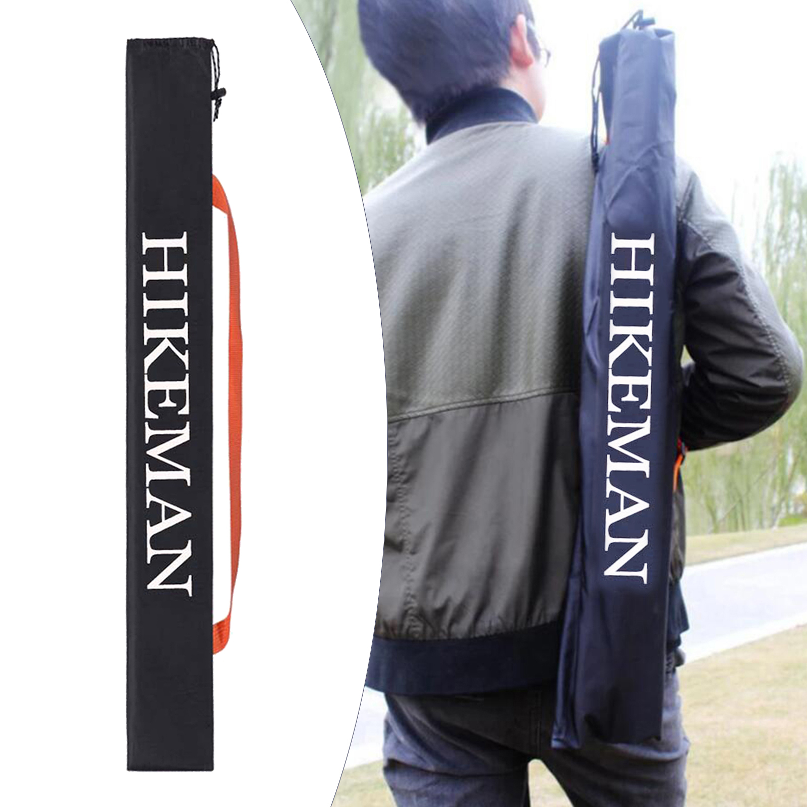 Waterproof Tent Poles Storage Bag with Drawstring Trekking Camping Equipment 100x14cm