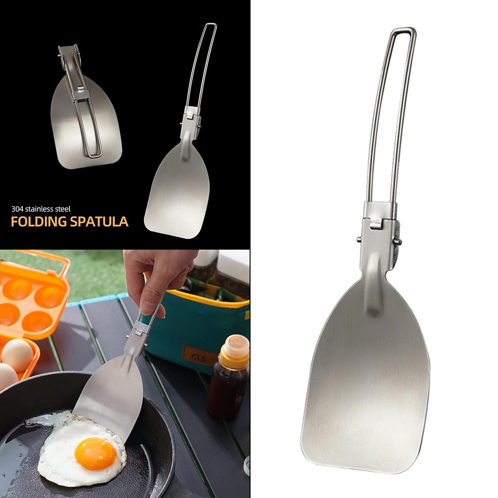 Folding Spatula Outdoor Camping Stainless Steel Travel Utensil Hiking BBQ