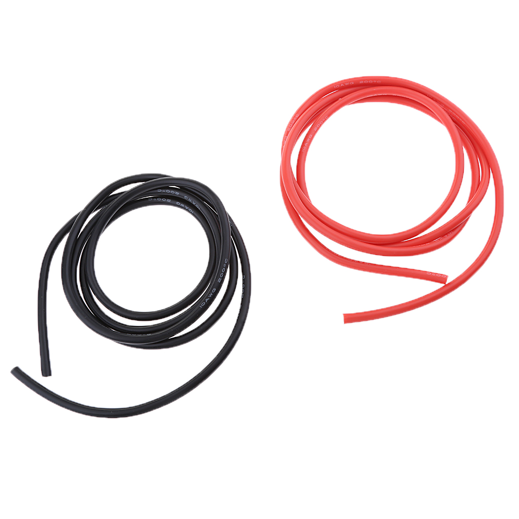 10ft 10AWG Flexible Silicone Wire Cable (Black 5ft + Red 5ft) For Car Boat