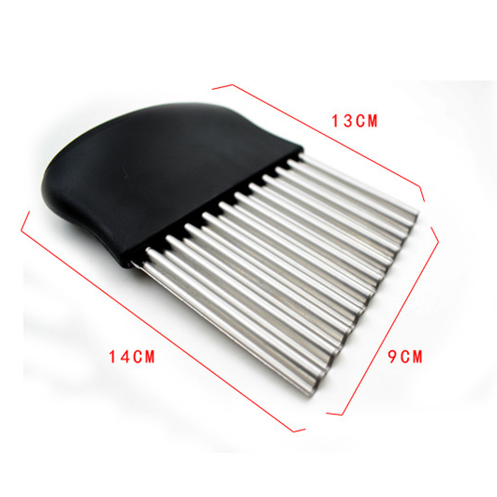 2xStainless Steel Potato Chip Vegetable Crinkle Wavy Cutter Slicer Tools