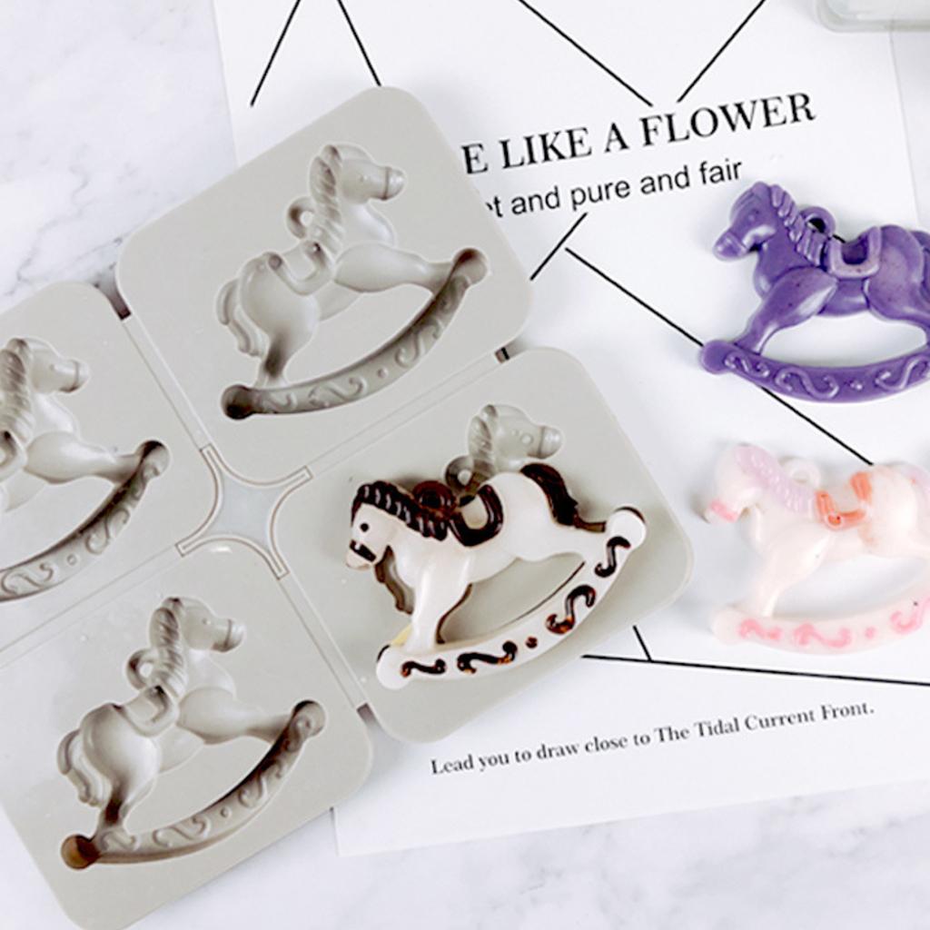 3x3D Candle Aroma Wax Tablet Silicone Mold A: 4 horse