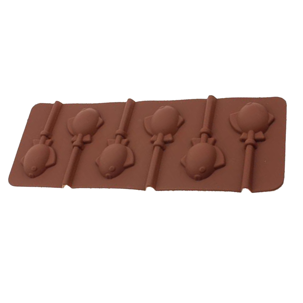 6 Holes Lollipop Chocolate Candy Bath Bombs Mould Silicone Fish
