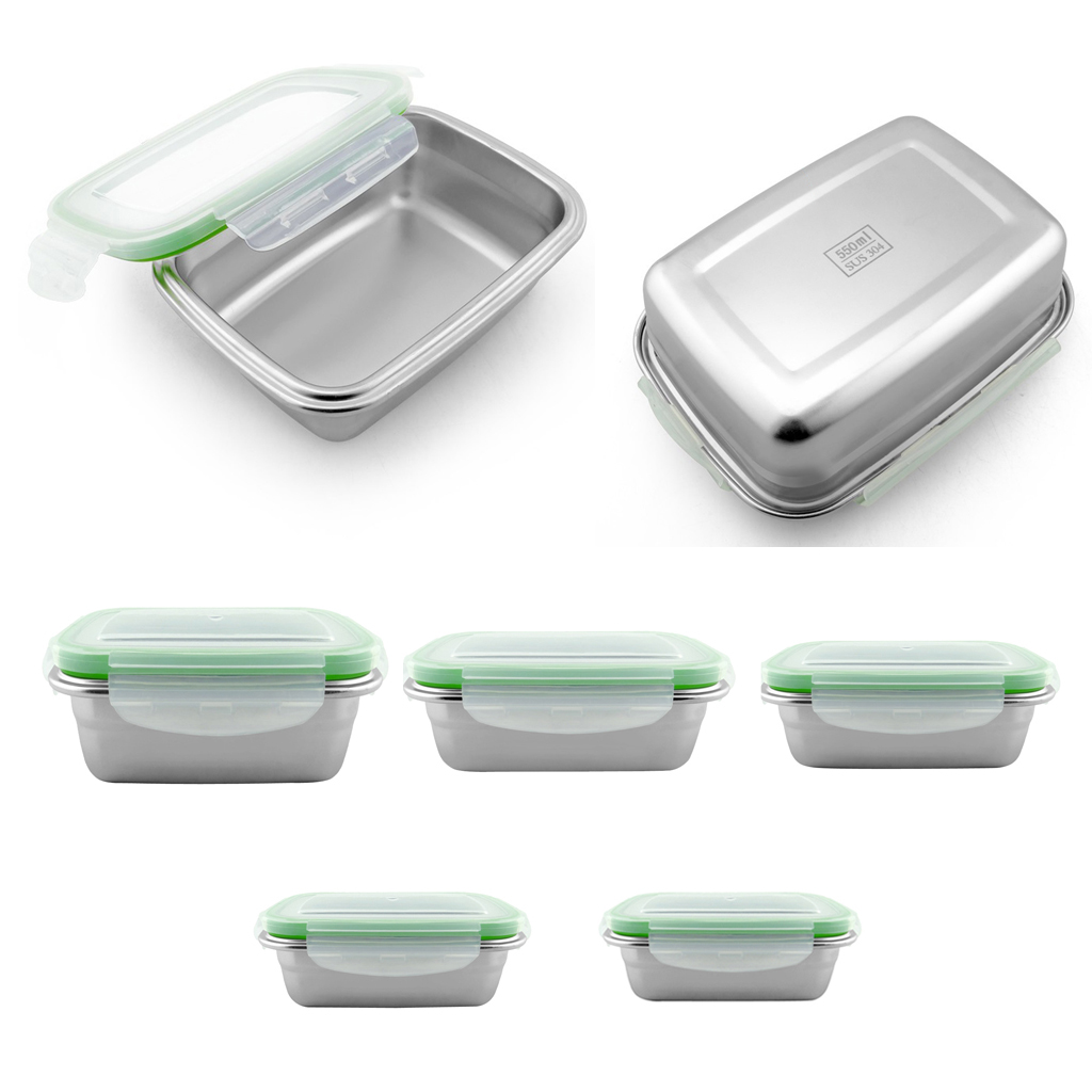 Stainless Steel Lunch Box Food Storage Meal Prep Container Bento Lunch