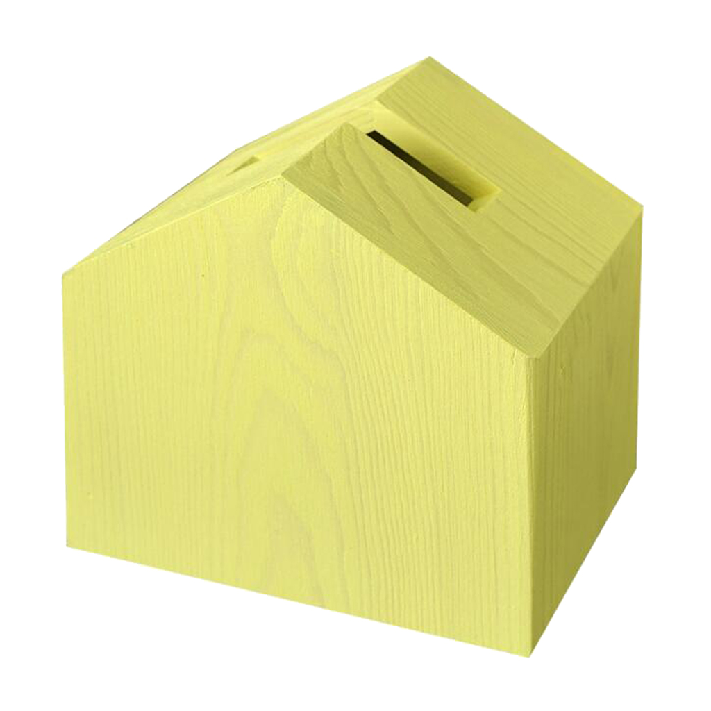 Wooden Tissue Box Cover Home Car Office Paper Napkin Holder Box Yellow