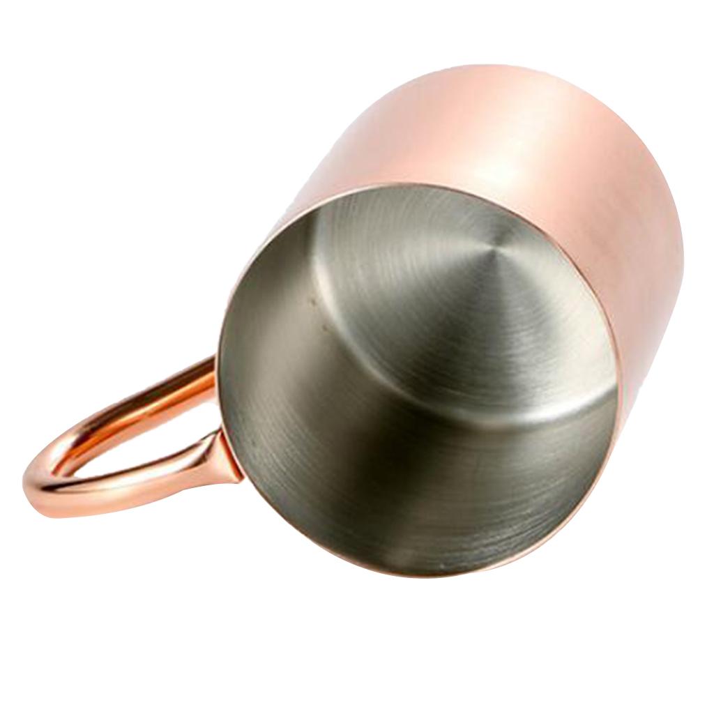 stainless steel single layer straight copper plated cocktail glass 400ml