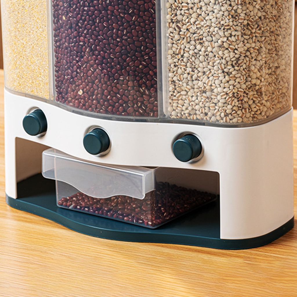 Wall Cereal Dispenser Grains Rice Storage Food Container Organiser Orange