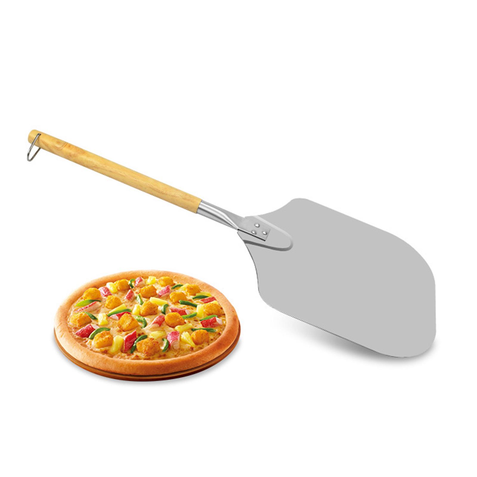 Stainless Steel Pizza Peel Kitchen Baking Tools Pizza Paddle Wooden Handle