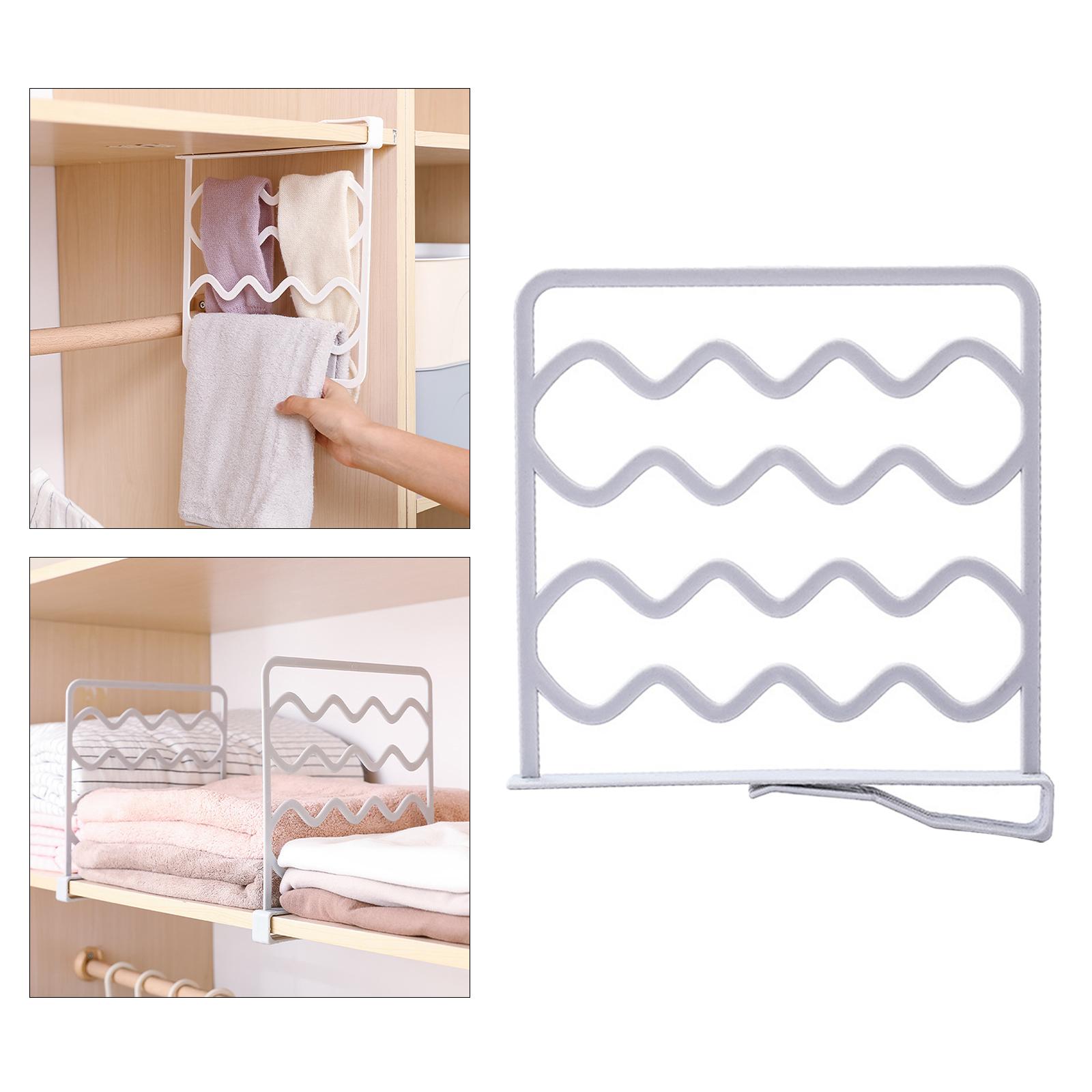 Household Closets Shelf Dividers Adjustable for Drawer Cabinet Gray