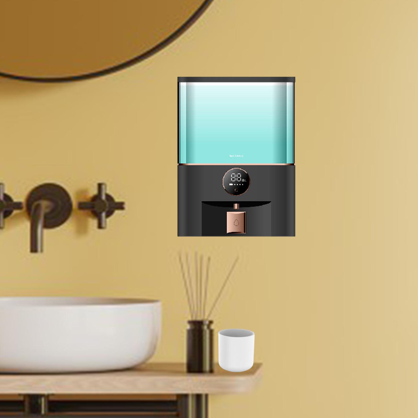 Automatic Mouthwash Dispenser Electric Mouthwash Dispenser for Cafe Bathroom black