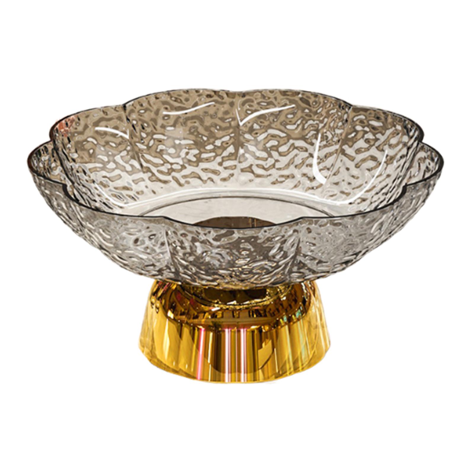 Footed Fruit Bowl Gray and Gold
