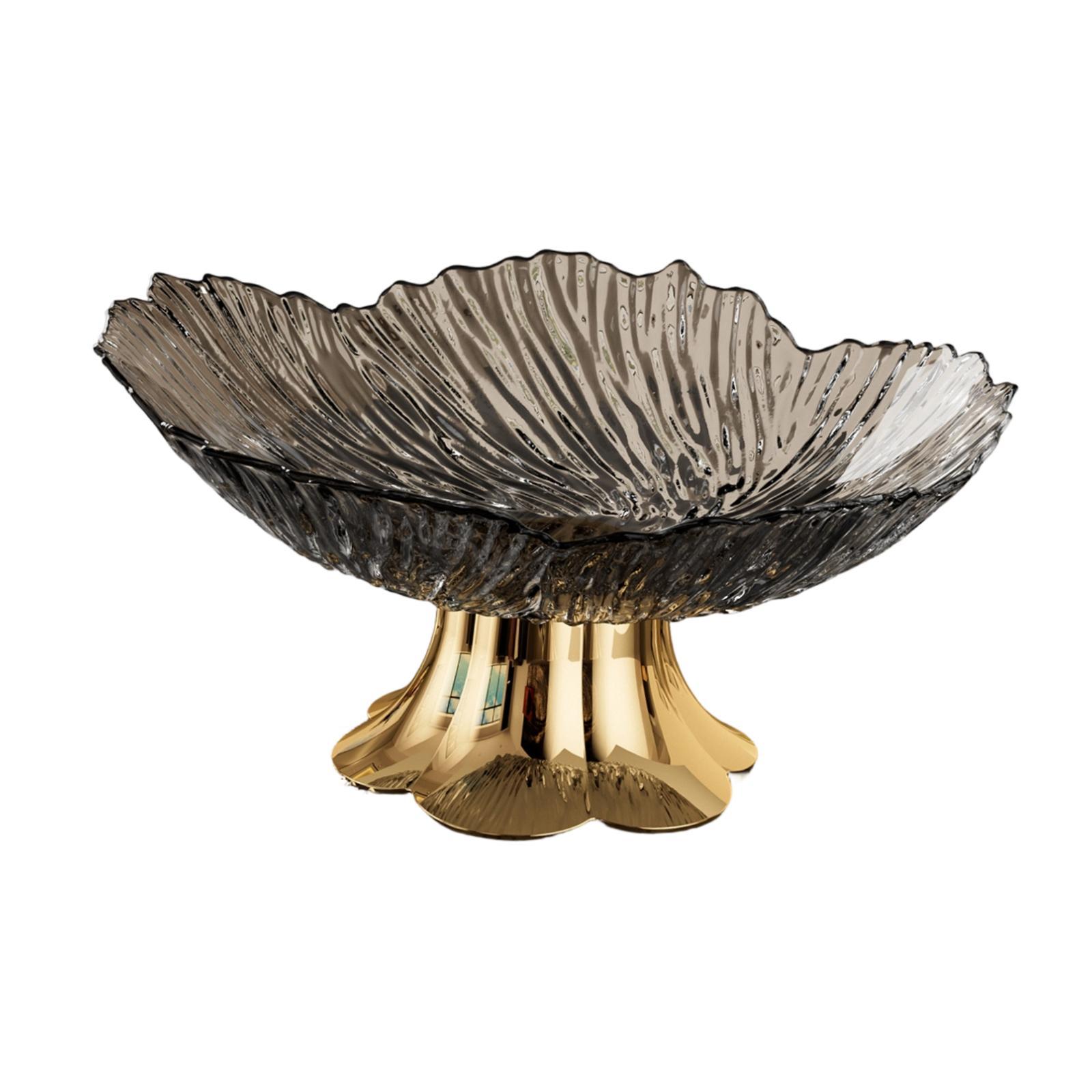 Pedestal Fruit Bowl Transparent Black
