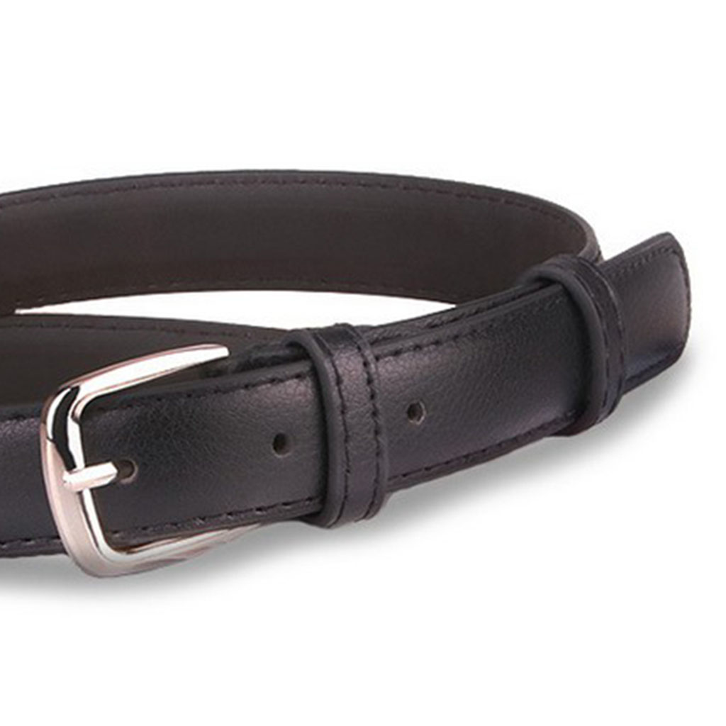 Womens Fashion Casual Belt PU Leather Waist Belt Single Prong Buckle 85cm