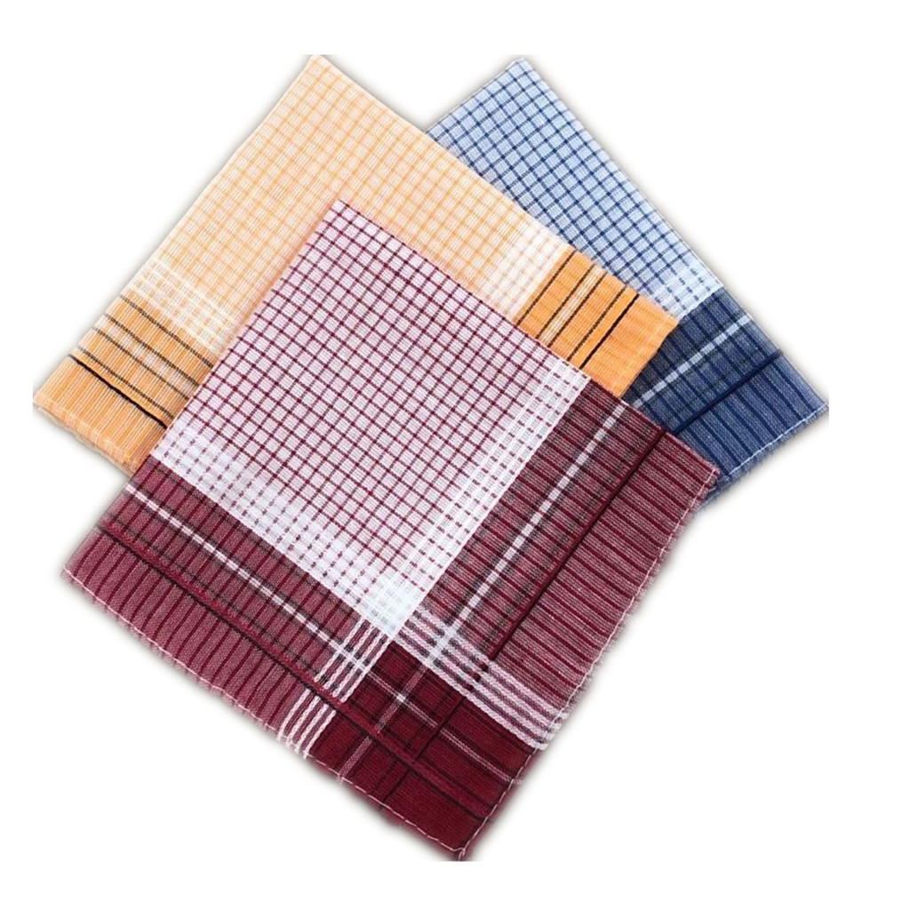 10 Pieces Women Handkerchiefs Premium Polyester Plaid Pattern Pocket Square