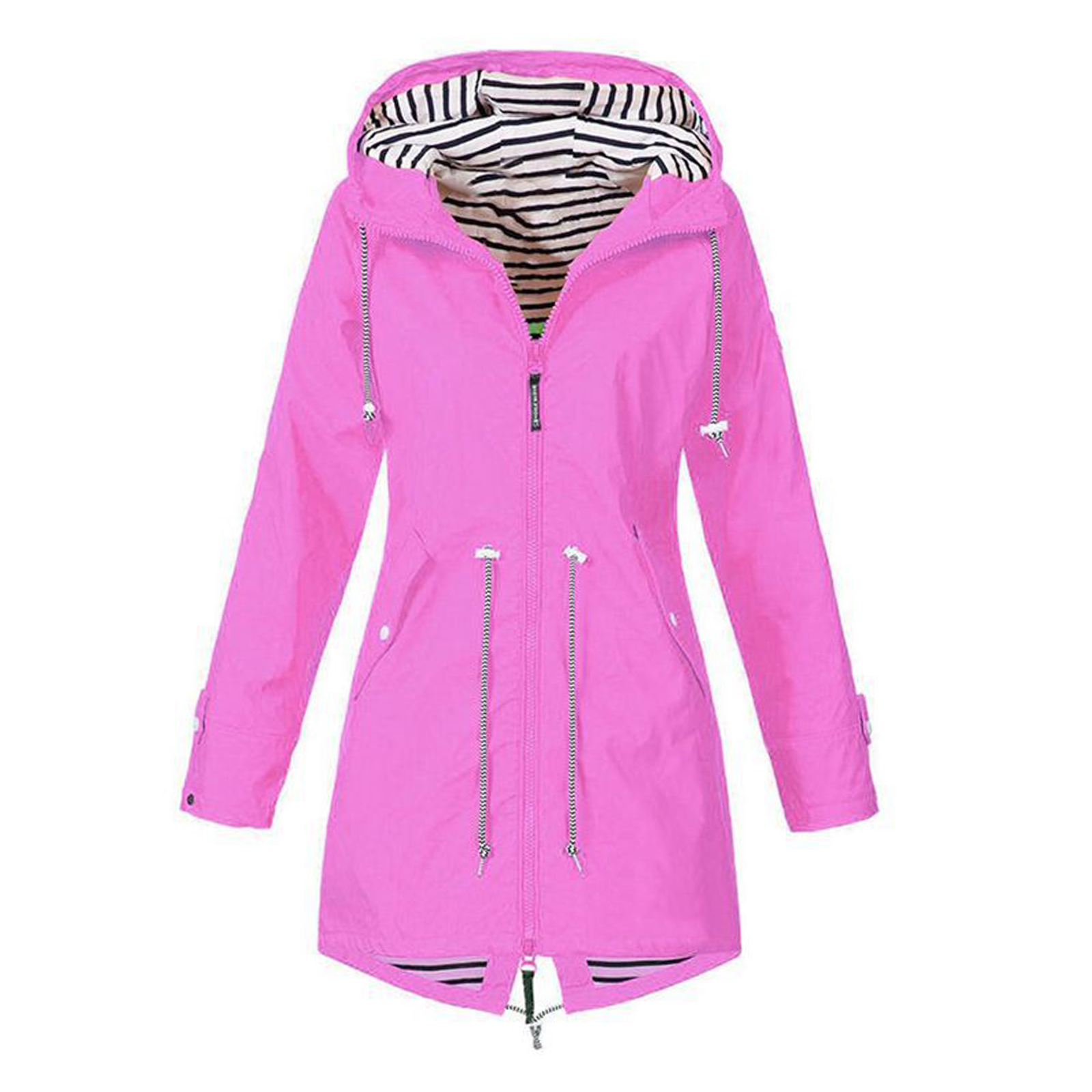 Hoodie Soft woman Jacket Waterproof Rain Coat Outdoor Outwear pink L