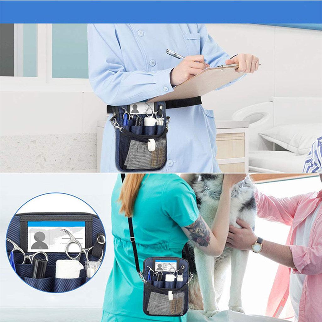 2xNurse Fanny Pack Multi Compartment for Bandage Tools Dark Blue 