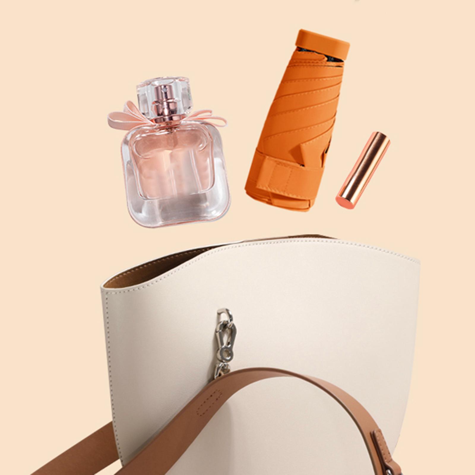 Travel Umbrella Sun Protection Portable Rain Umbrellas Golfing Hiking Riding Orange