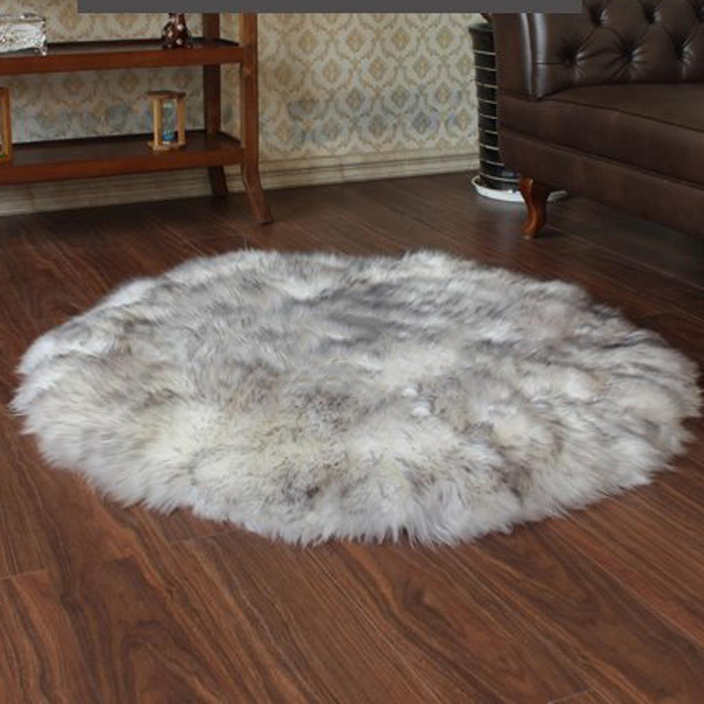 Faux Fur Sheepskin Chair Cover Seat Pad Shaggy Area Rugs ...