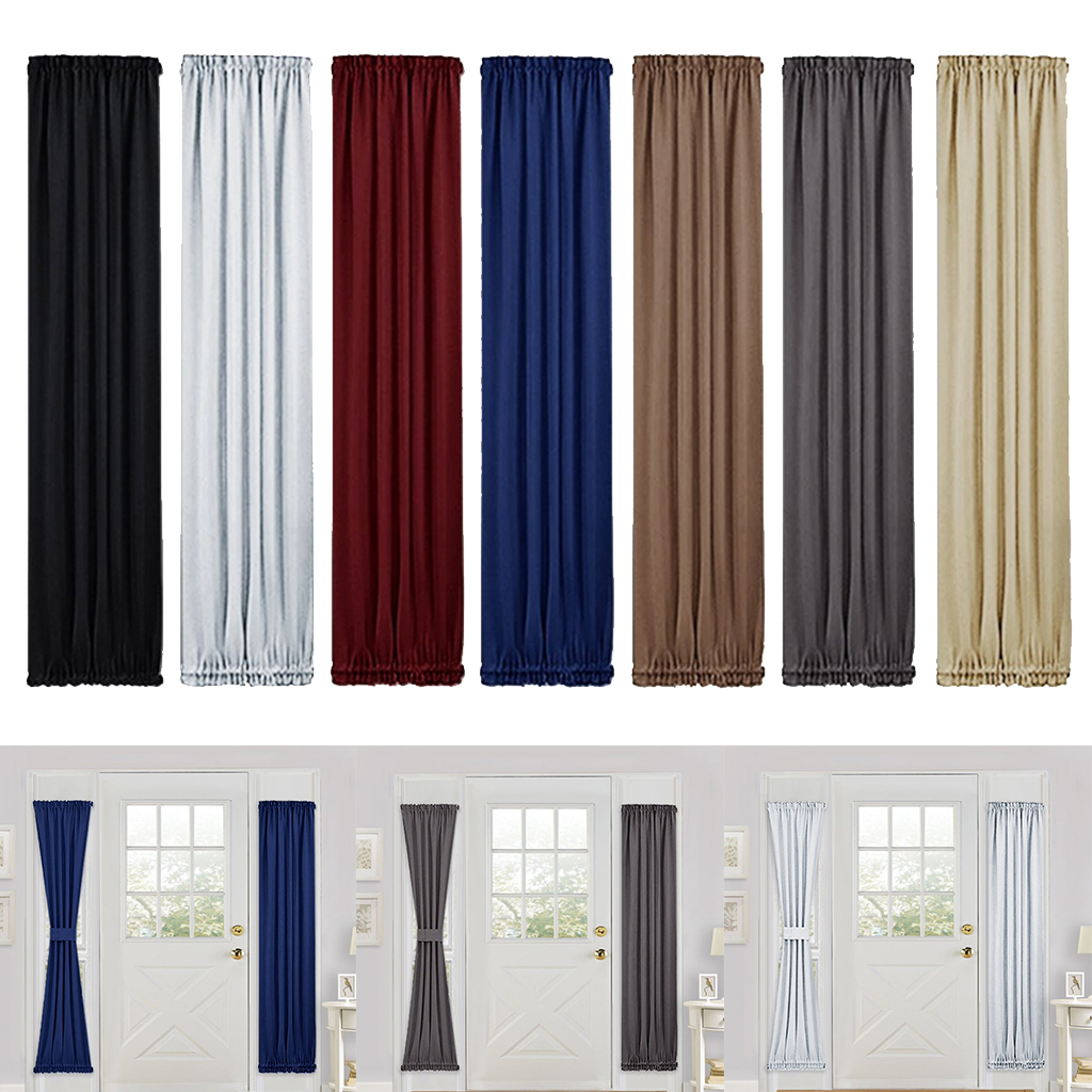 Solid Color Blackout French Door Curtain Panel Rod Pocket ...