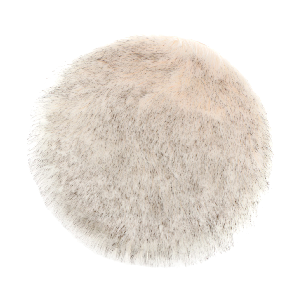 Faux Fur Seat Cushion Pad Artificial Sheepskin Mat White Gray 33cm