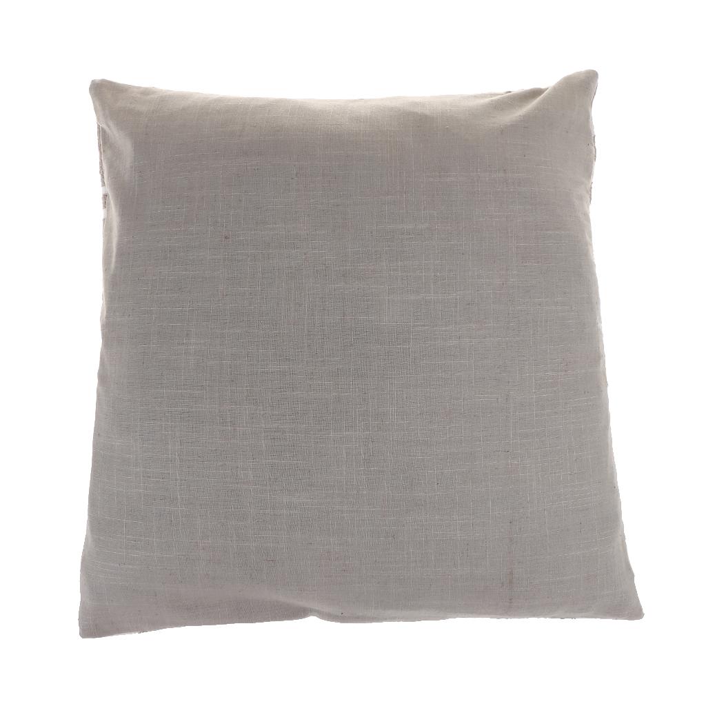 Embroidered Sofa Cushion Cover Throw Pillow Case Replacement 45x45cm Gray