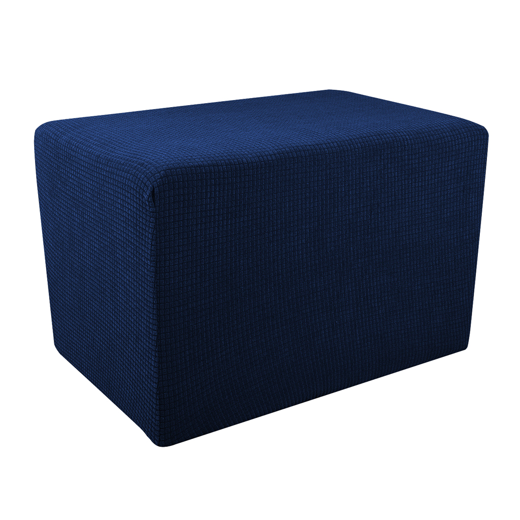 Stretch Storage Ottoman Covers Foot Rest Sofa Slipcovers Deep Blue