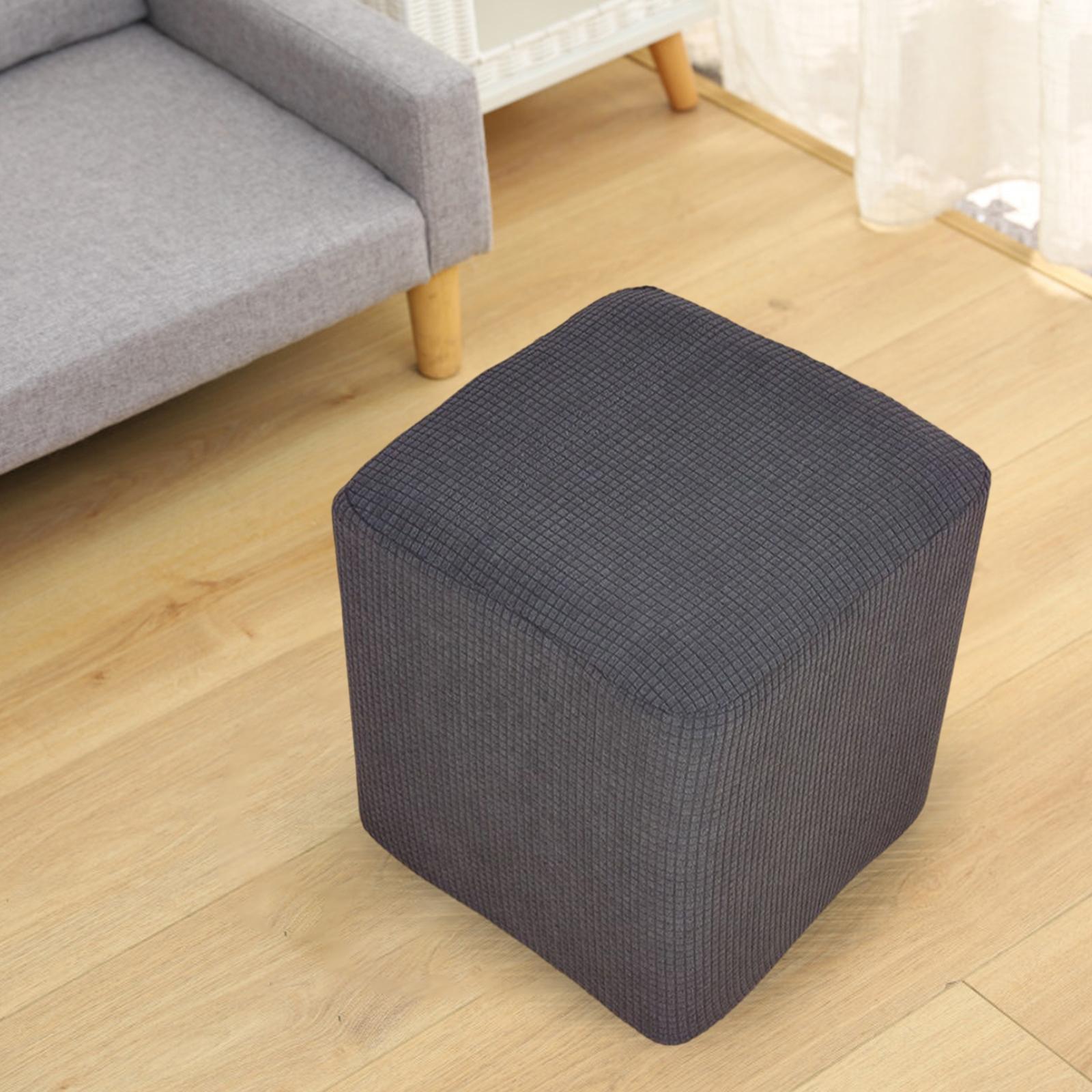 4x Foot Stool Slipcover Stretch Ottoman Rectangle Footstool Covers