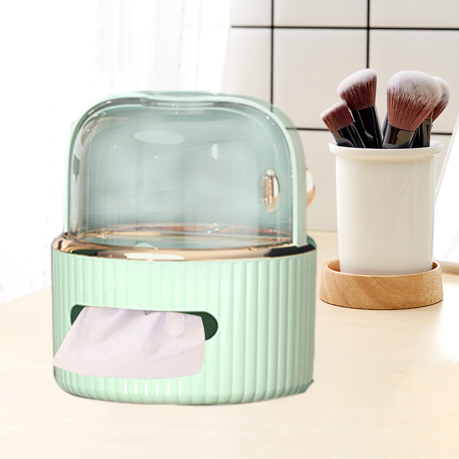 Paper Holder Dispenser Multifunctional Car Bathroom Vanity Tissue Box Holder Light Green