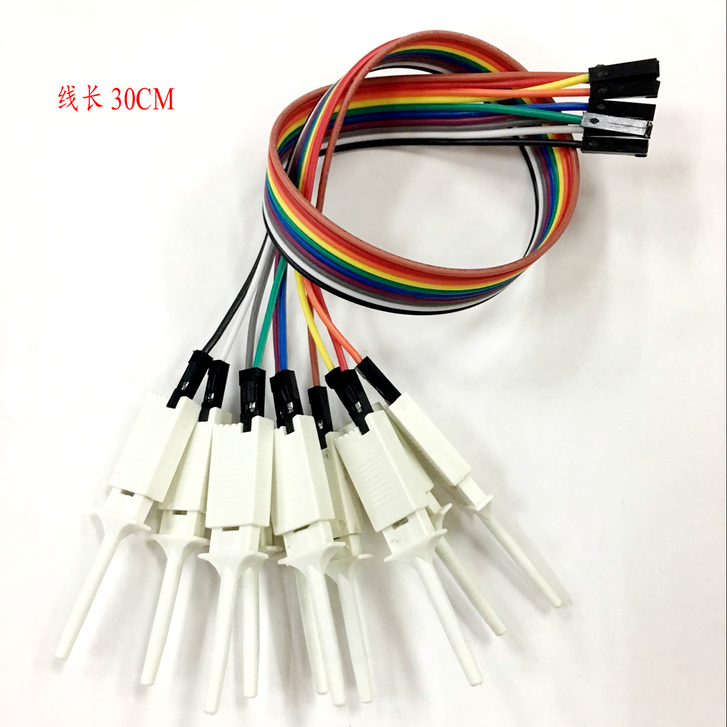 Set of 10 Test Hook Clip for Logic Analyzer - White