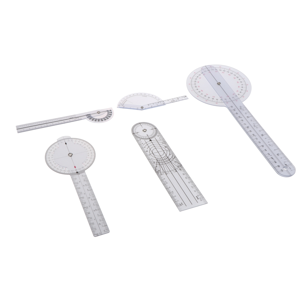 Spinal Finger Goniometer Protractor Multi-Ruler Angle Ruler Measuring Tool 5pcs