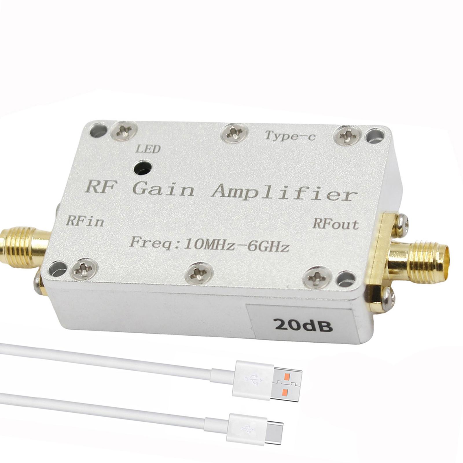 10M-6GHz RF Amplifier Aluminum Alloy Professional Low Noise Amplifier Module 20dB