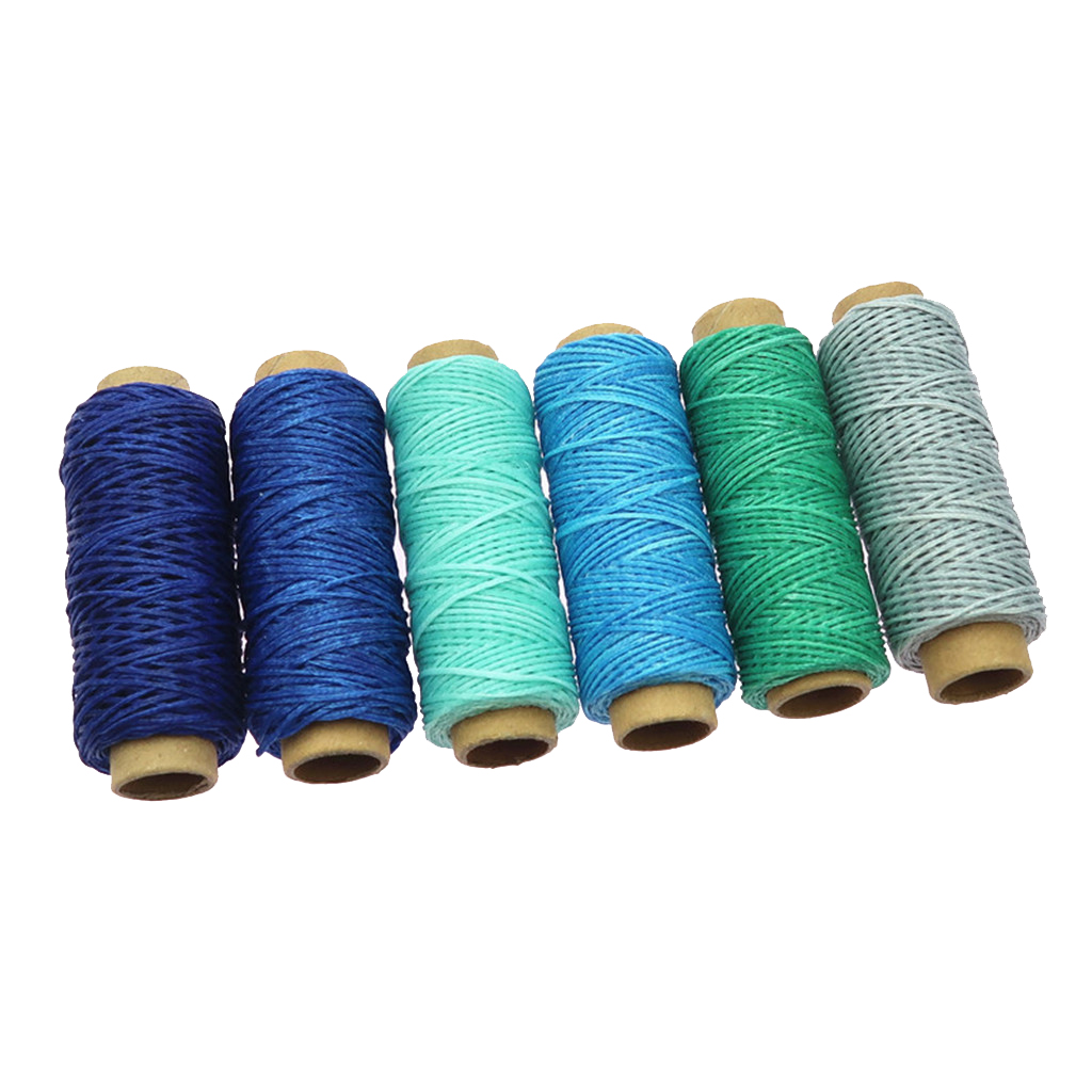 6x Leather Sewing Flat Waxed Thread Wax String Hand Stitching Craft 50