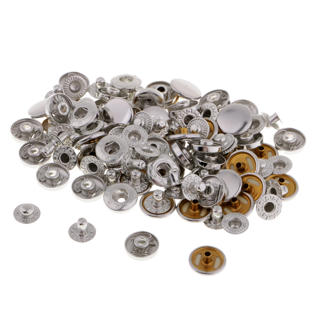 30 Sets 10mm Copper Metal Snap Buttons Rivets Buttons for Jeans Bags ...