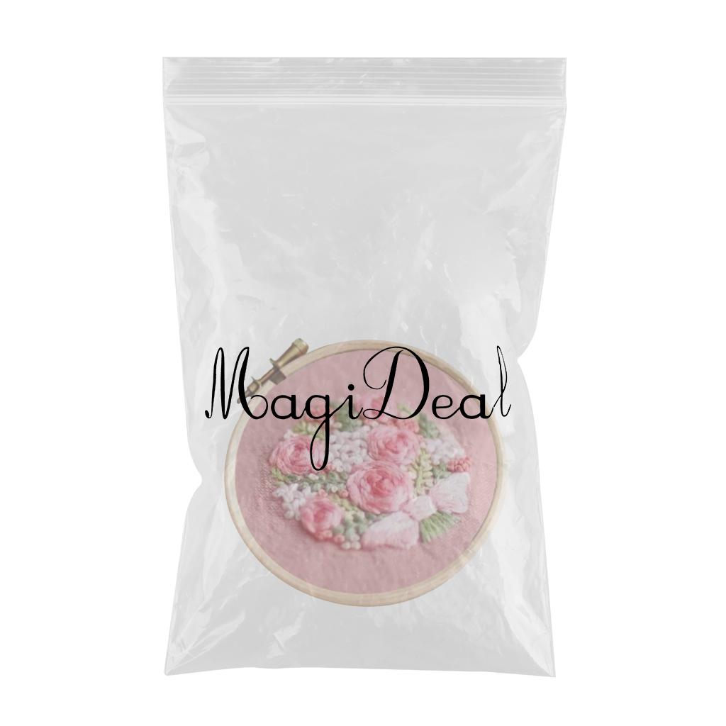 Cross Stitch Stamped Embroidery Kit with Embroidery Hoop - Flower CD003