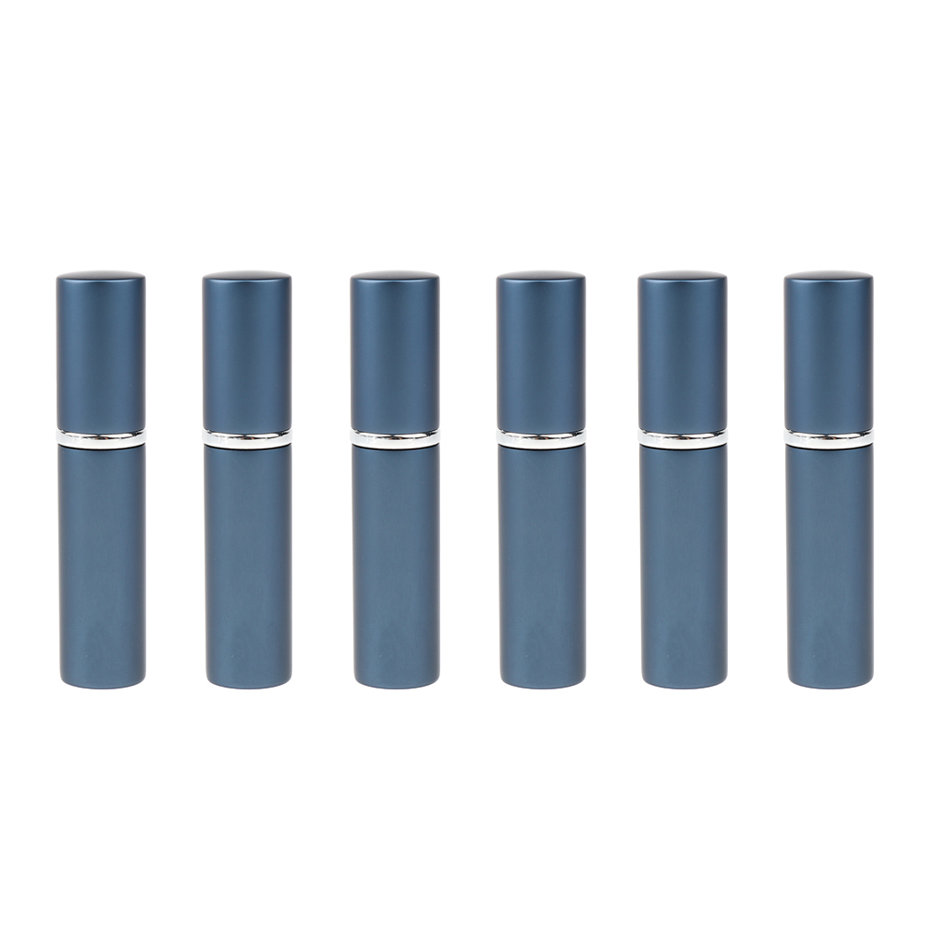 6 Pieces 10ml Refillable Mist Spray Bottle Perfume Pressed Atomizer Blue