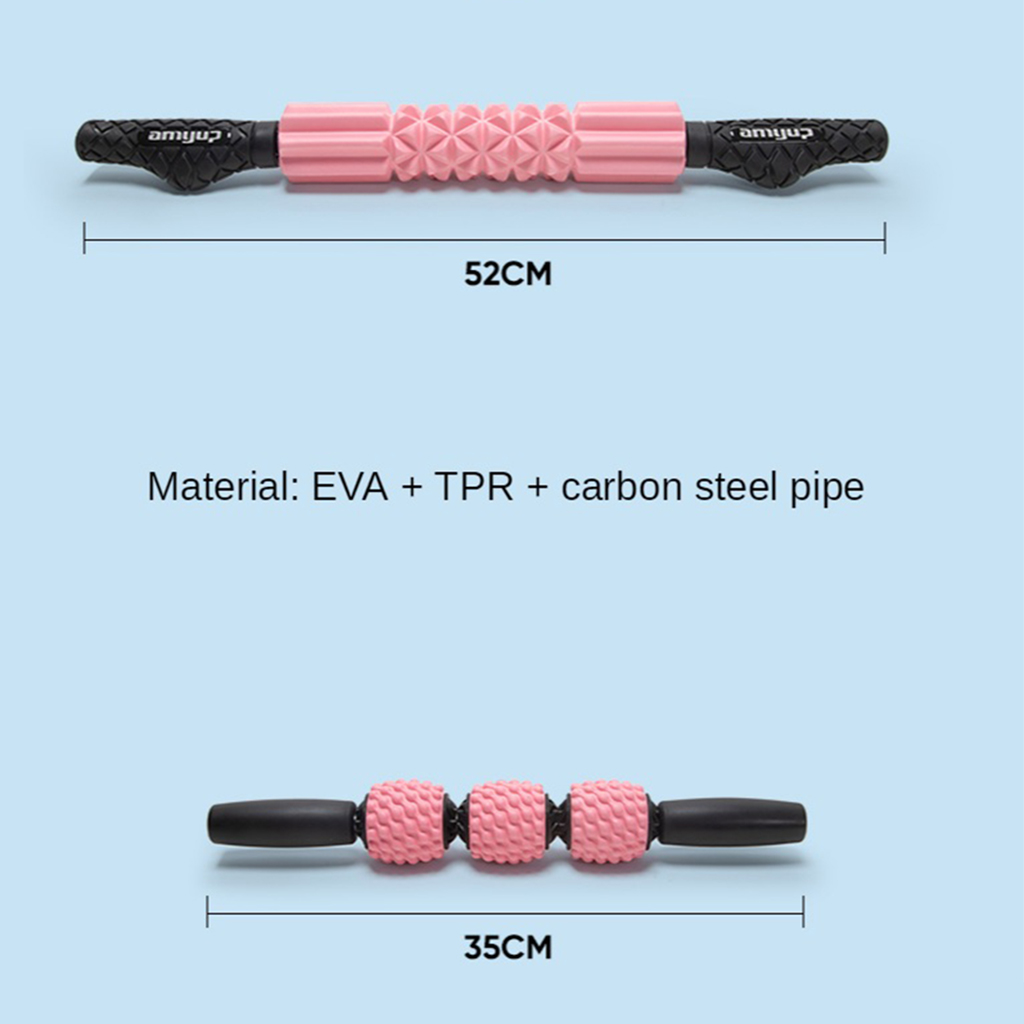 Two-in-One 33cm Foam Shaft Muscle Relaxing Fascia Fitness Equipment Pink