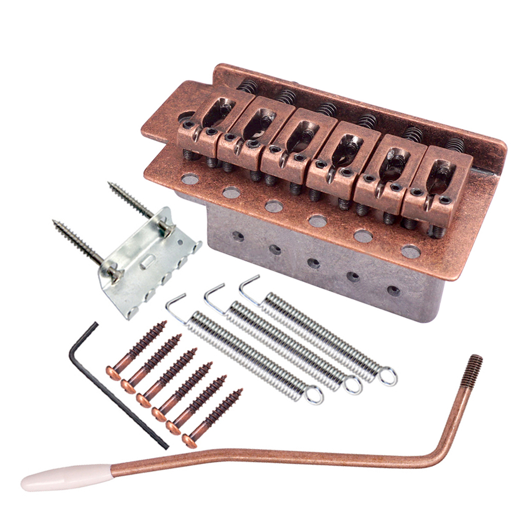 6 String Electric Guitar Tremolo Bridge with Whammy Bar Red Copper