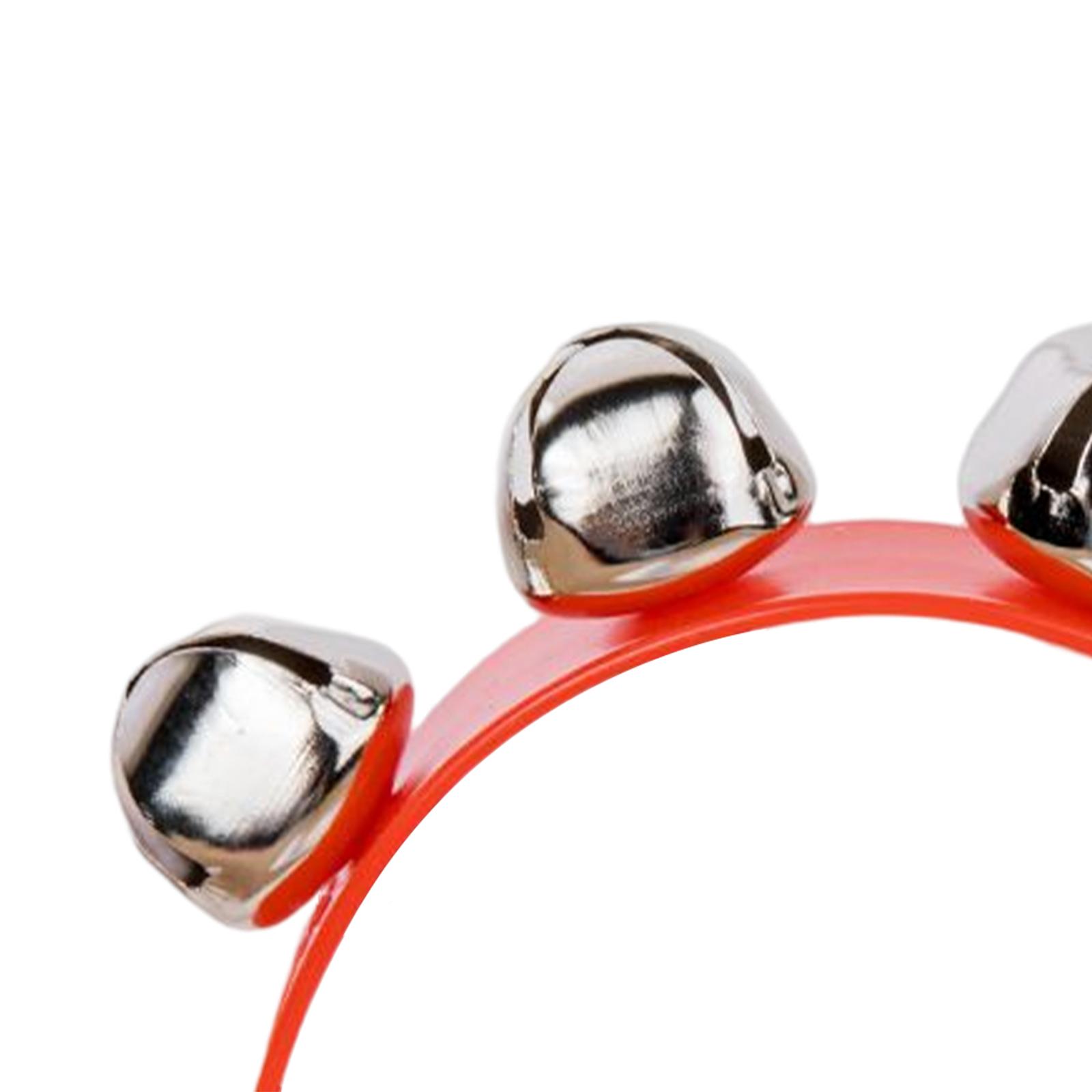 2xWooden Handbell Percussion Instrument Educational Toys for Game Holiday Red