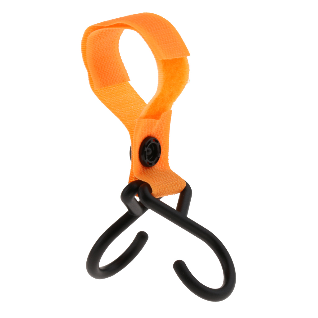 2 Pieces Stroller Hooks Adjustable Hanger for Baby Diaper Bags Orange