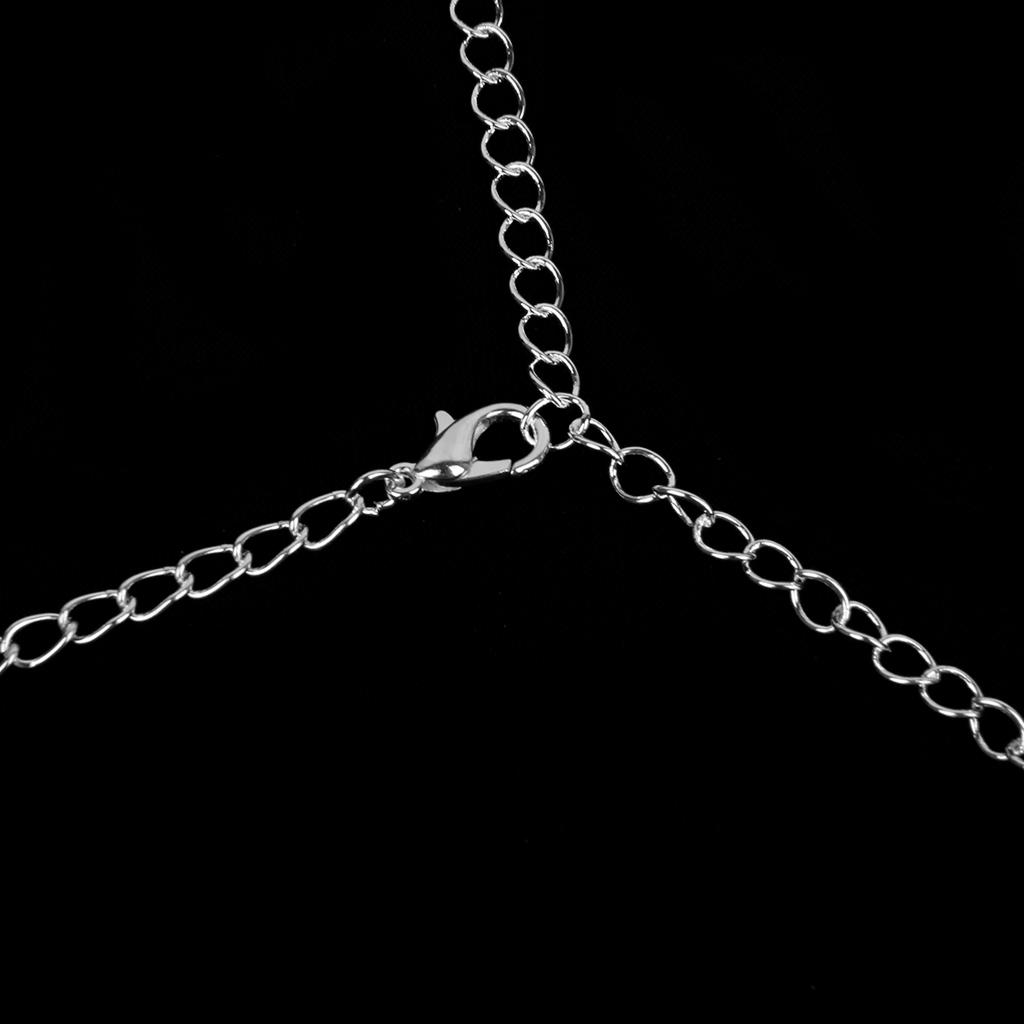Fashion Glitter Crystal Rhinestone Necktie Necklace Jewelry for Prom Silver