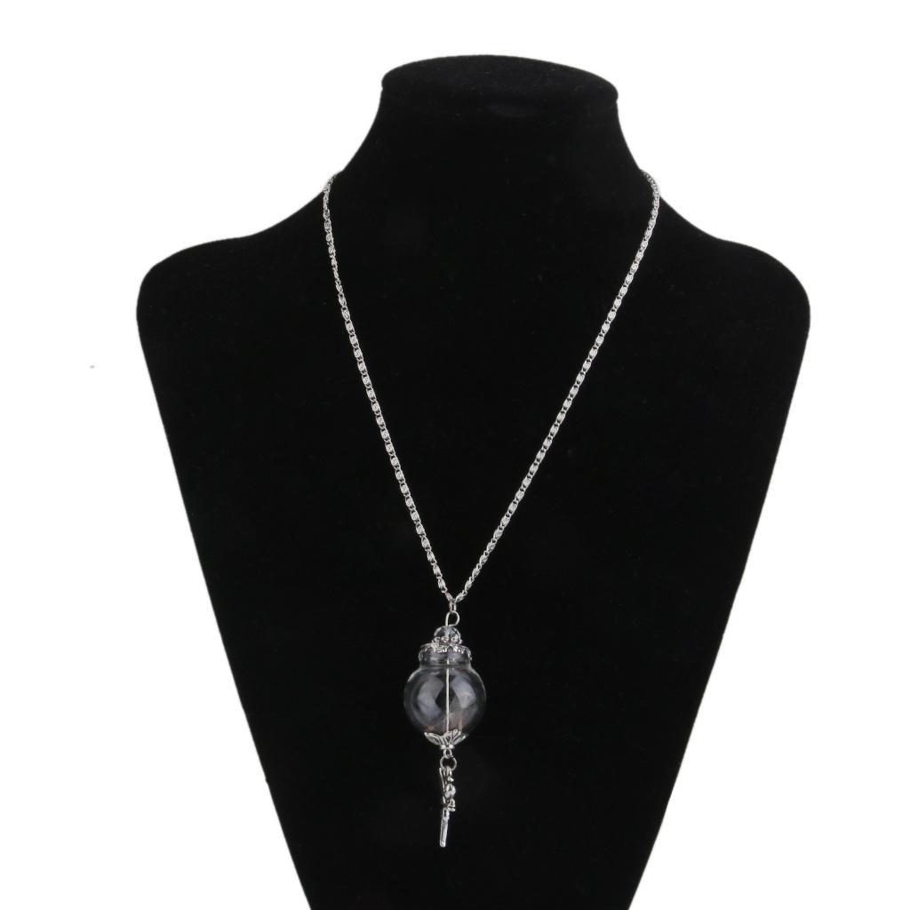 Handmade Real Dandelion Angle Pendant Glass Mini Wish Bottle Vial Necklace