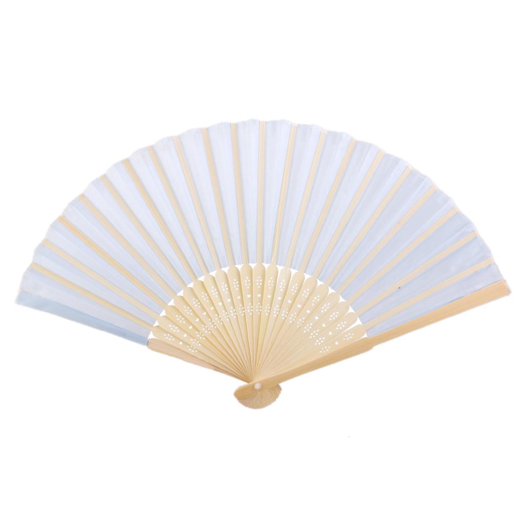 Chinese Folding Bamboo Fan Retro Hand Fan Wedding Favors - Skyblue