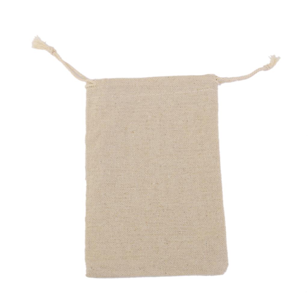 10x BUrlap Jute Drawstring Pouch Gift Bags Wedding Xmas Sack 10x14cm