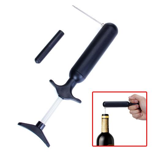 Vacuum Needle Pump Wine Bottle Opener Black