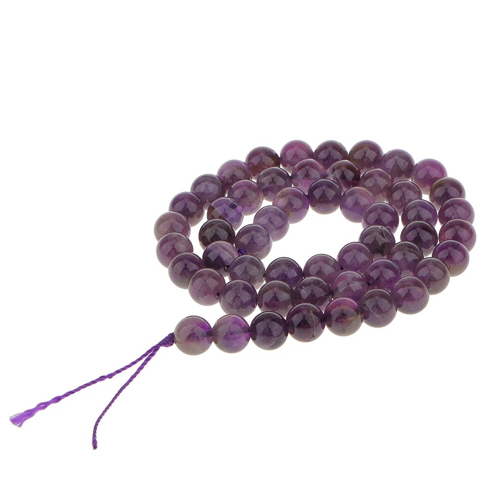 Natural Amethyst Round Gemstone Loose Beads Strand 8mm / 15 Inch
