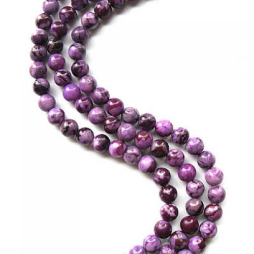 8mm Fake Charoite Round Loose Beads Strand 15.5 Inch