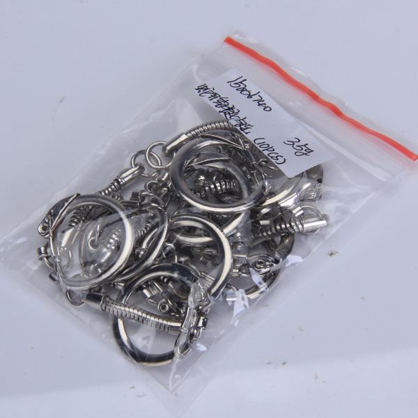 10pcs Snake Chain Key Rings Silver